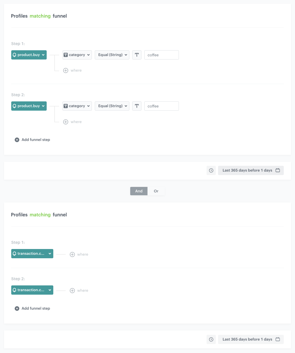 The Profile Filter node configuration