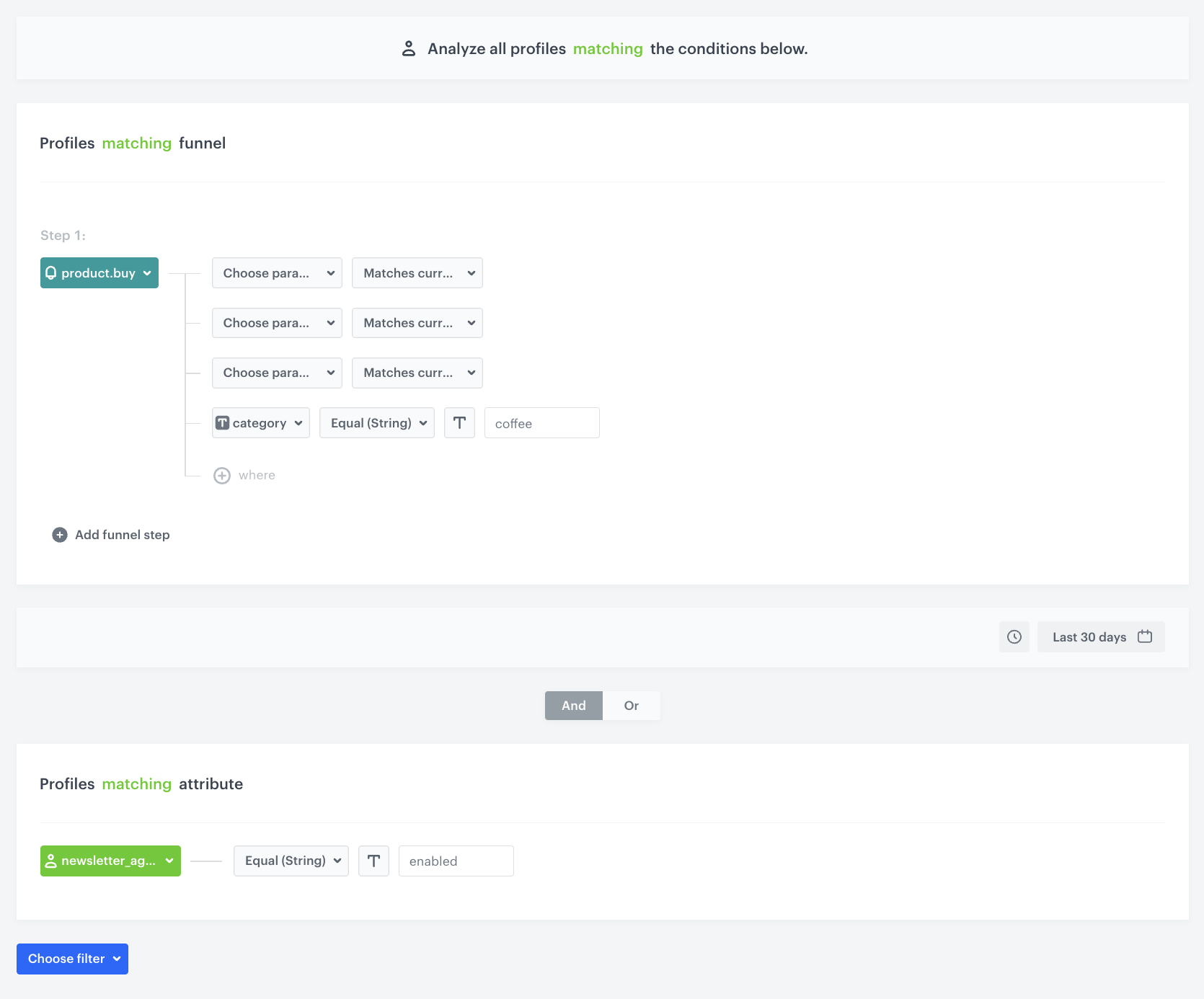 Configuration of the Audience node