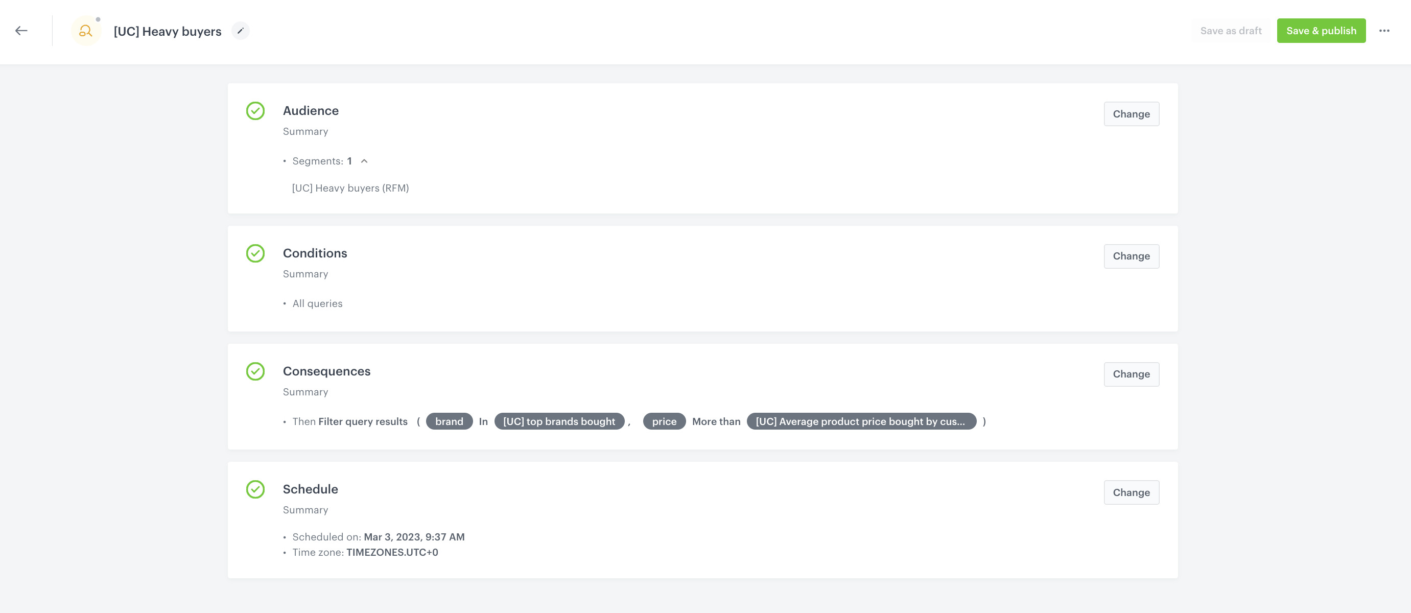 Query rule settings