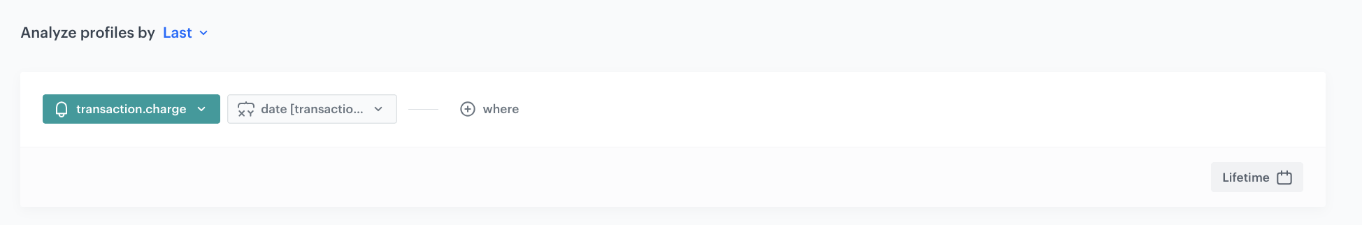 Configuration of the last transaction date aggregate