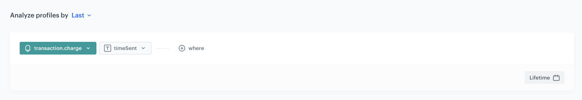 Configuration of the last transaction timestamp aggregate