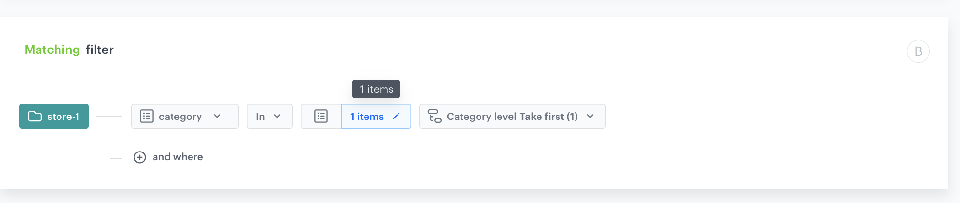 The view of the recommendation configuration