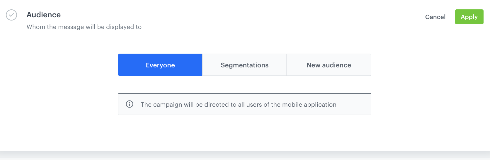 Audience configuration in Document settings