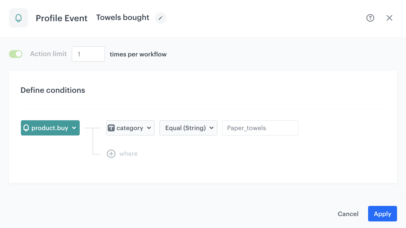 The graphic shows profile filter settings