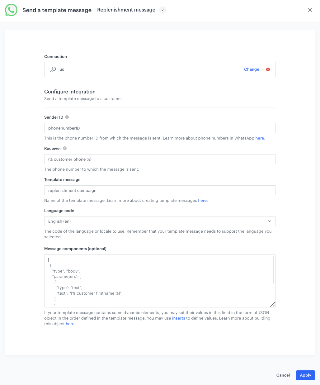 Workflow configuration