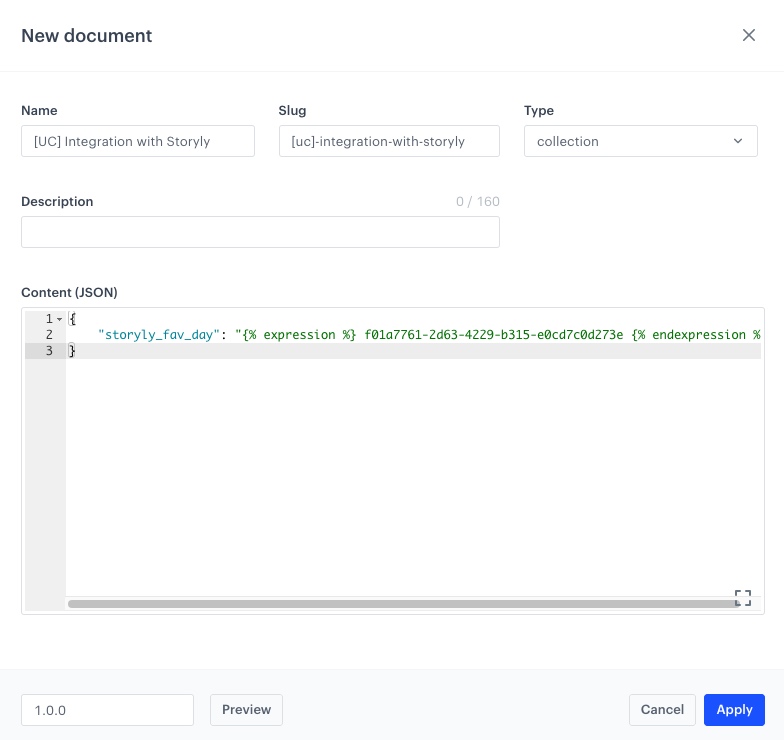 The view of document congifuration