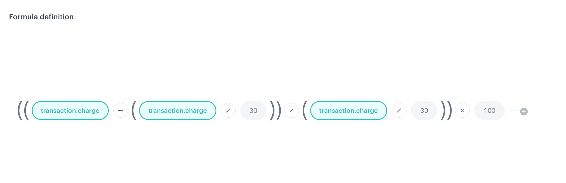 Configuration of the metric which counts the change in transactions