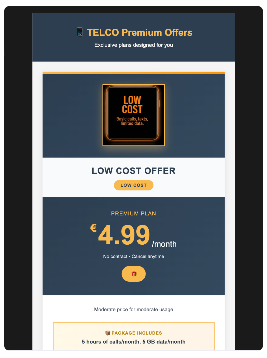 Email message example