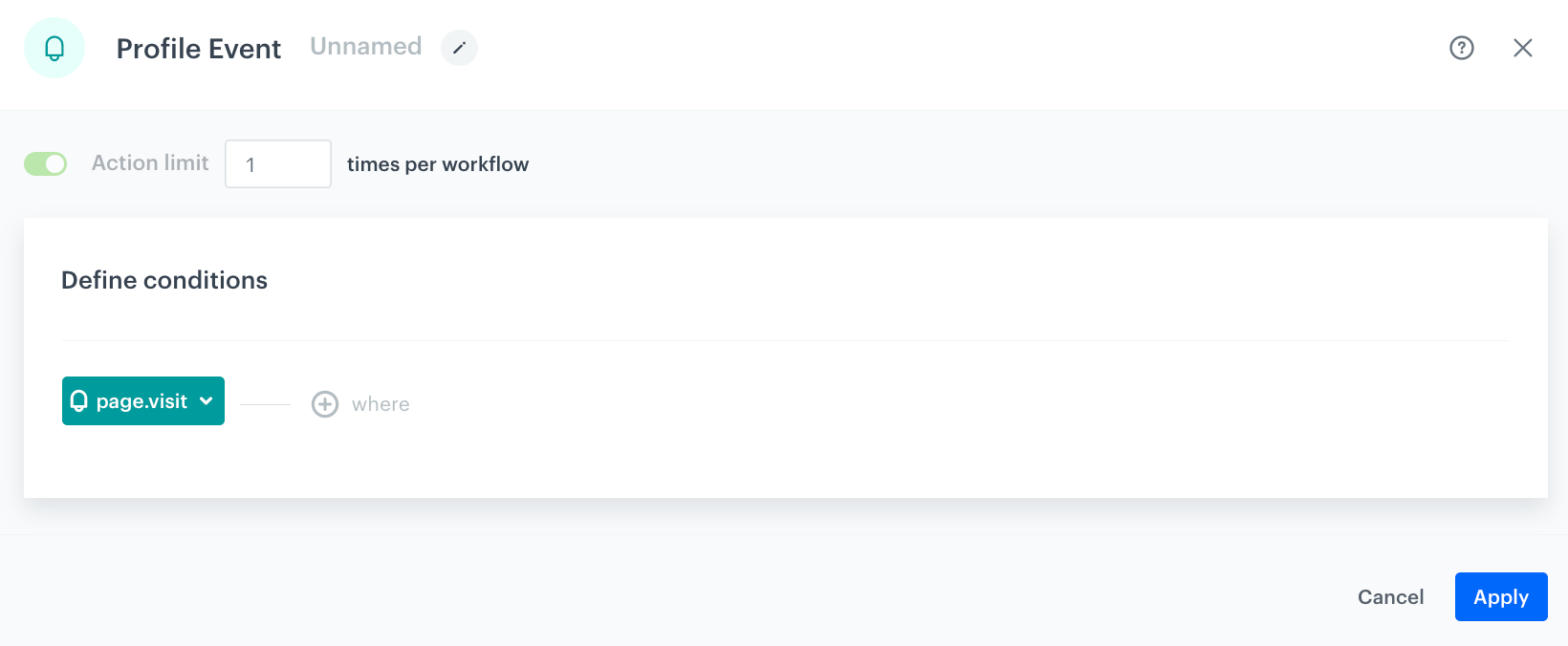 Configuration of the Profile Event trigger