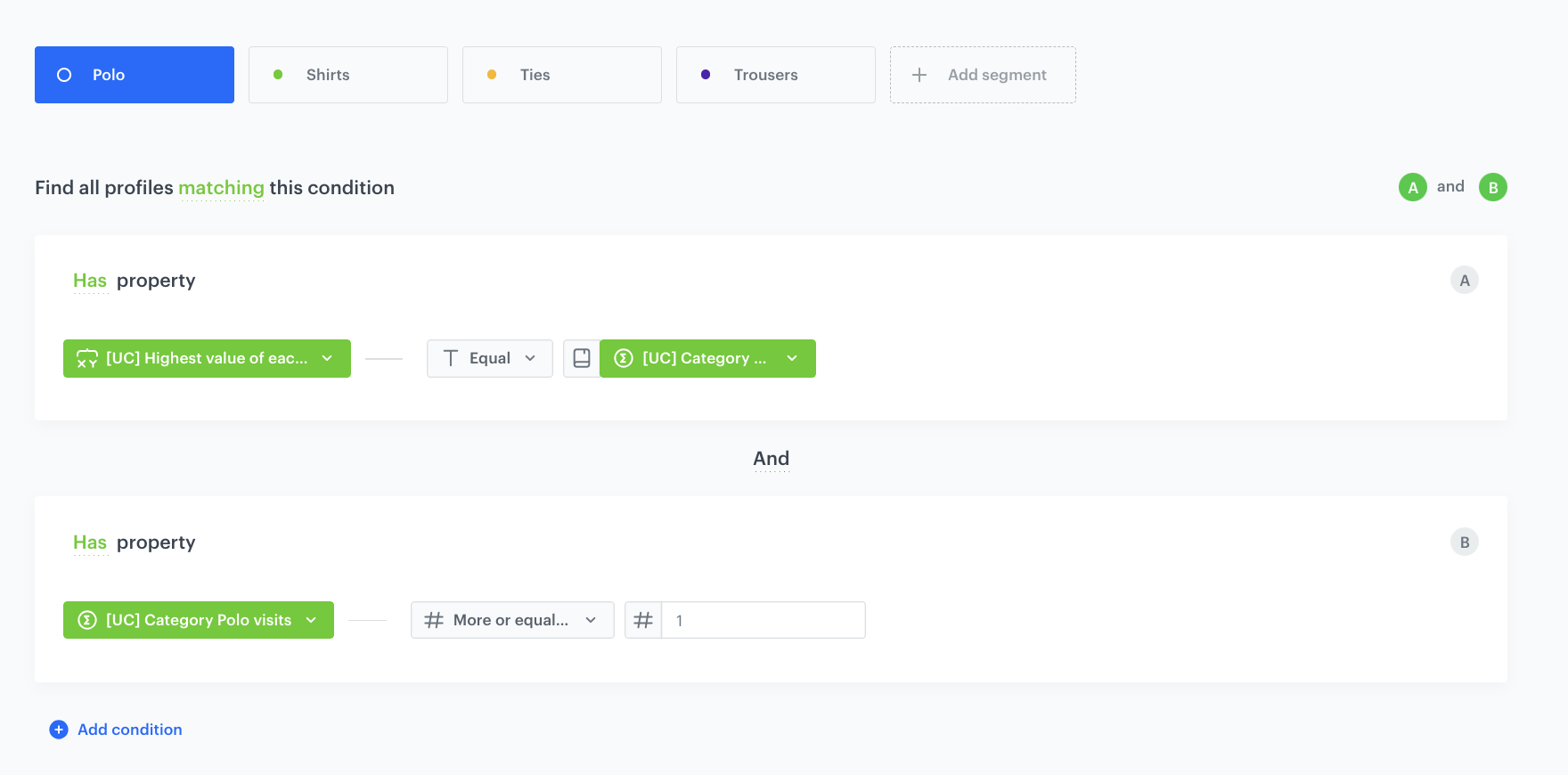 Adjusted segmentation form