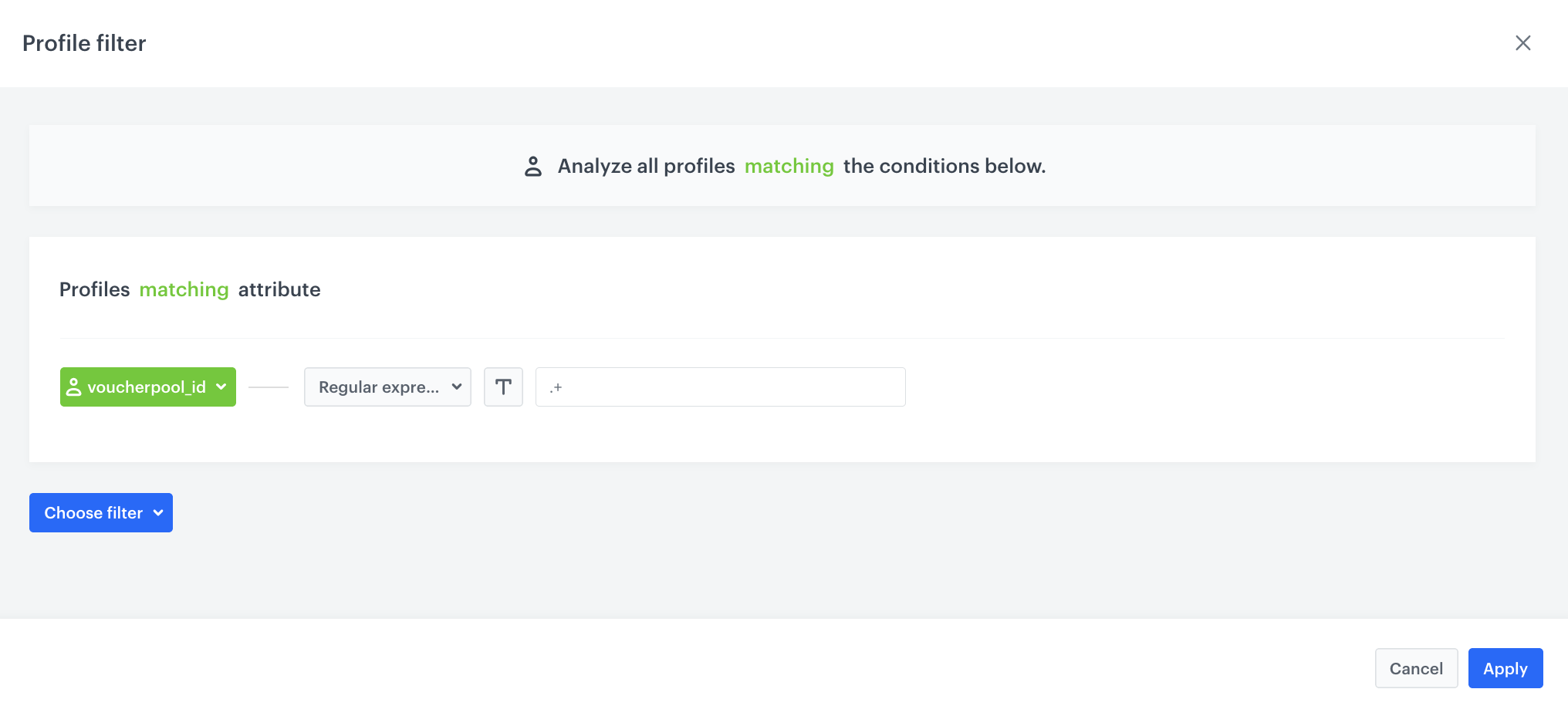 Configuration of the Audience node