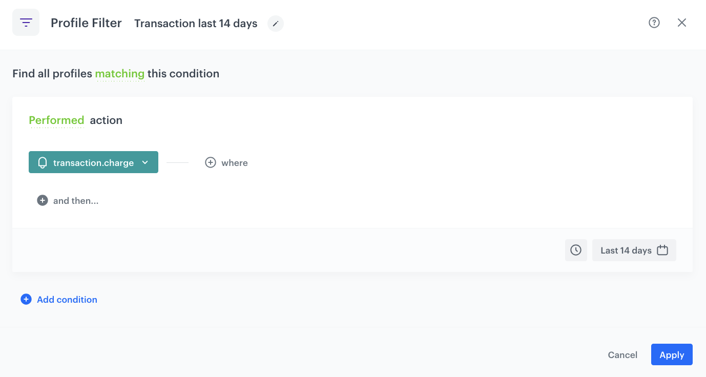 Profile Filter configuration